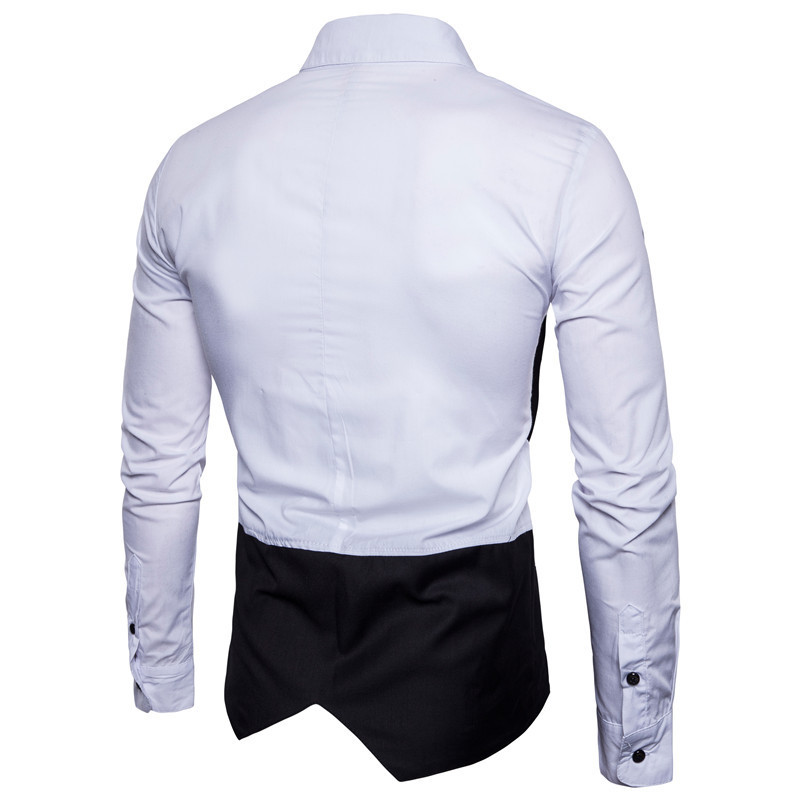 Stílusos férfi ing harisnyatartóval és zsebekkel fehér és fekete színben