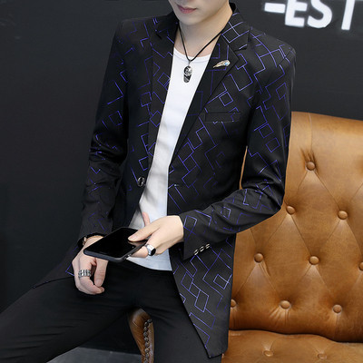 Ανδρικό μακρύ σακάκι με γεωμετρικά σχήματα