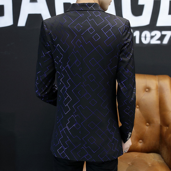 Ανδρικό μακρύ σακάκι με γεωμετρικά σχήματα