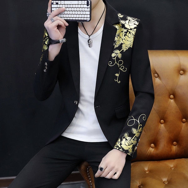 Ανδρικό μακρύ σακάκι με γεωμετρικά σχήματα