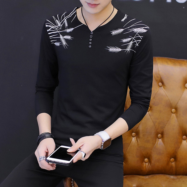 Férfi alkalmi blúz négy színben hímzéssel