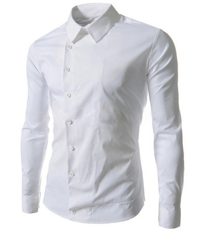 Ανδρικό πουκάμισο με πλάγιο κούμπομα σε τέσσερα χρώματα