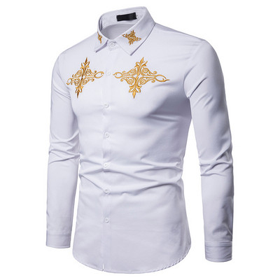 Aktuális férfi ing három színben hímzéssel