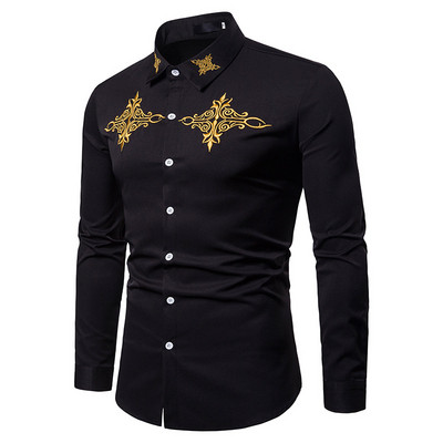 Aktuális férfi ing három színben hímzéssel