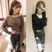 Bluza eleganta de dama in negru si maro