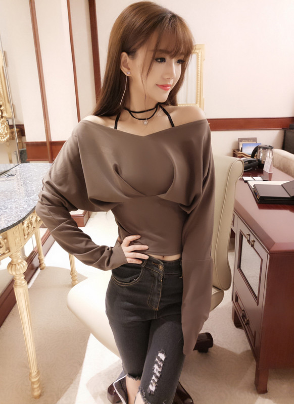 Bluza eleganta de dama in negru si maro