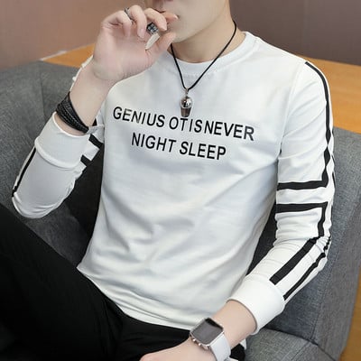 Bluză bărbătească de toamnă cu inscripție în mai multe culori