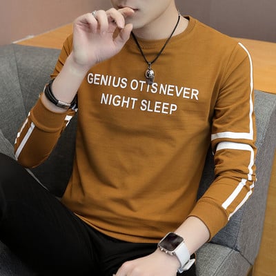 Bluză bărbătească de toamnă cu inscripție în mai multe culori