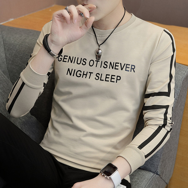 Bluză bărbătească de toamnă cu inscripție în mai multe culori