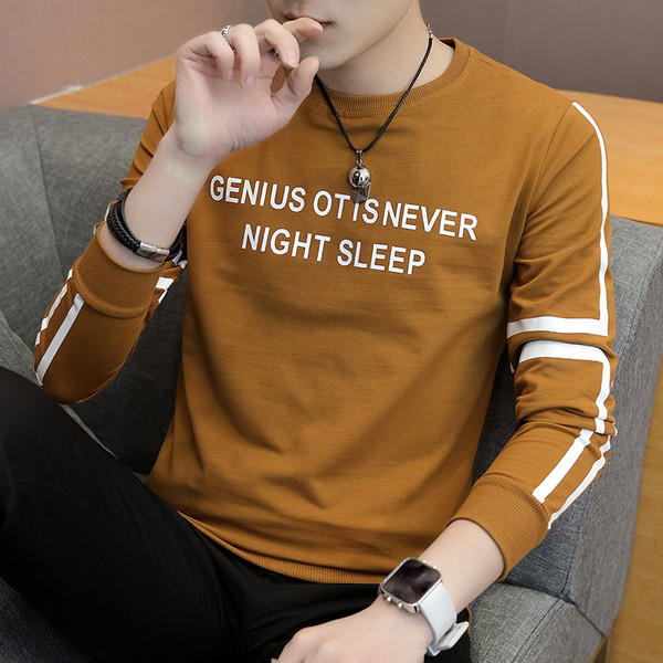 Bluză bărbătească de toamnă cu inscripție în mai multe culori