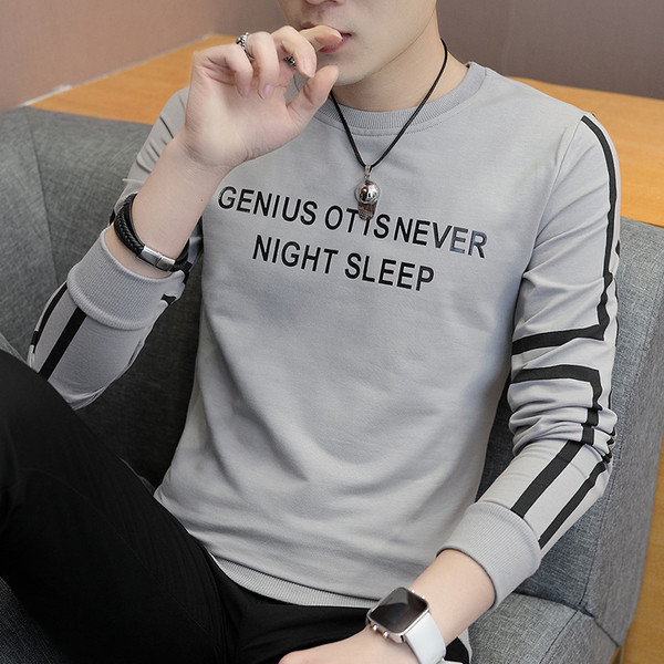 Bluză bărbătească de toamnă cu inscripție în mai multe culori