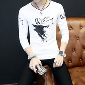 Modern férfi blúz felirattal és rátéttel, több színben