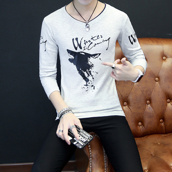 Modern férfi blúz felirattal és rátéttel, több színben