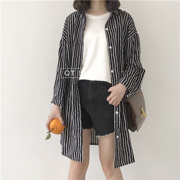 Camasa casual dama in dungi model lung in doua culori