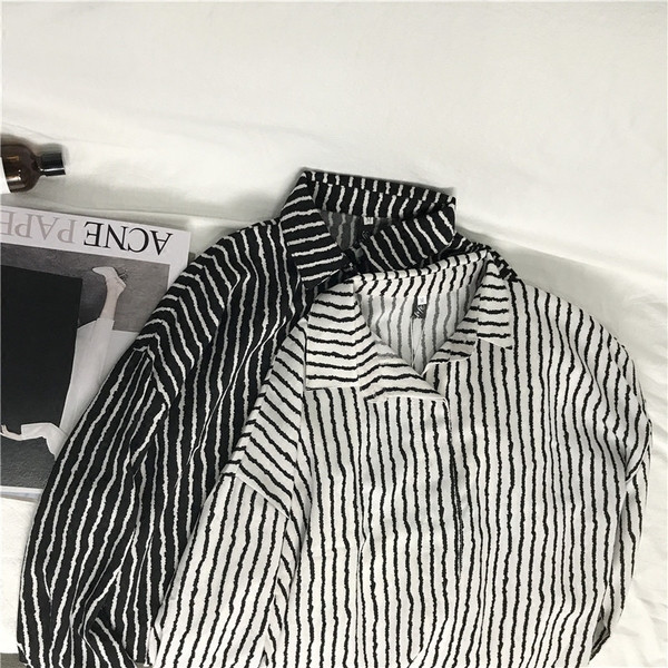 Camasa casual dama in dungi model lung in doua culori