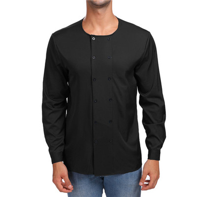 Alkalmi férfi ing O-galléros dupla rögzítéssel több színben