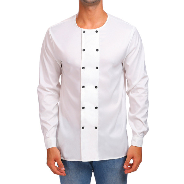 Alkalmi férfi ing O-galléros dupla rögzítéssel több színben