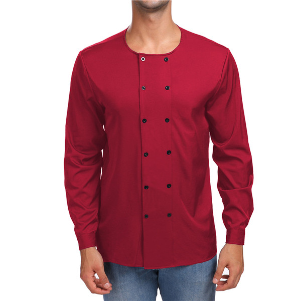 Alkalmi férfi ing O-galléros dupla rögzítéssel több színben