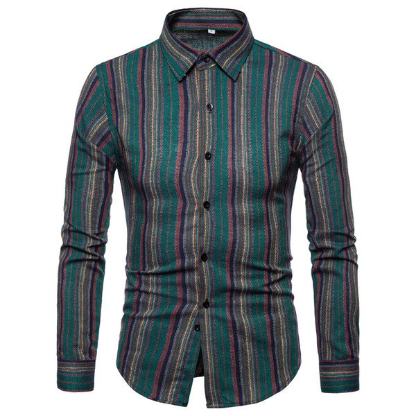 Cămașă bărbătească în dungi în trei culori
