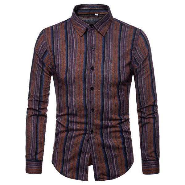 Cămașă bărbătească în dungi în trei culori