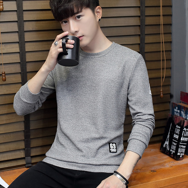 Egyszerű férfi blúz három színben emblémákkal