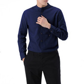 Ανδρικό πουκάμισο με κολάρο σε σχήμα O και τσέπη σε τέσσερα χρώματα