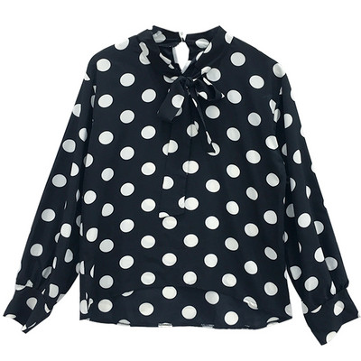 Стилна дамска риза с елемент панделка в три  цвята