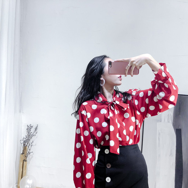 Стилна дамска риза с елемент панделка в три  цвята 