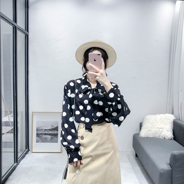 Стилна дамска риза с елемент панделка в три  цвята 