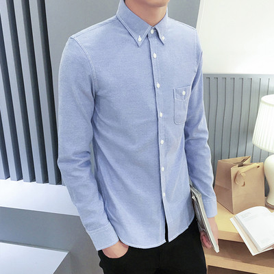 Καθημερινό βαμβακερό ανδρικό  πουκάμισο με τσέπη σε διάφορα χρώματα