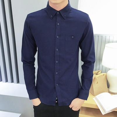 Καθημερινό βαμβακερό ανδρικό  πουκάμισο με τσέπη σε διάφορα χρώματα