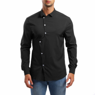 Stílusos férfi ing négy színben oldalsó rögzítéssel