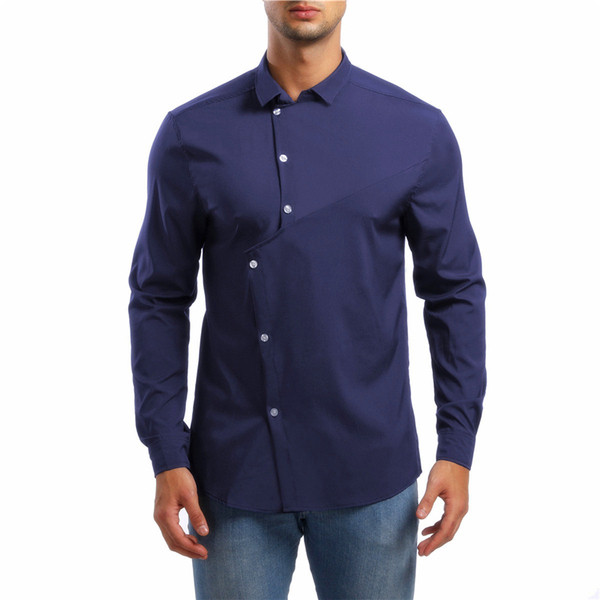 Stílusos férfi ing négy színben oldalsó rögzítéssel