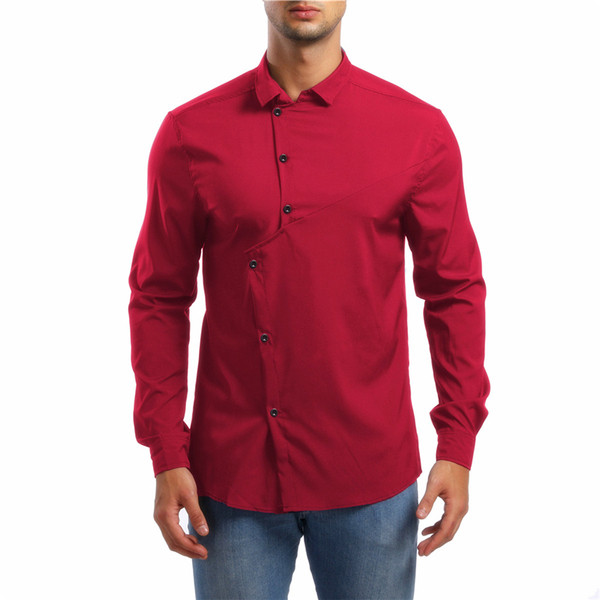 Stílusos férfi ing négy színben oldalsó rögzítéssel