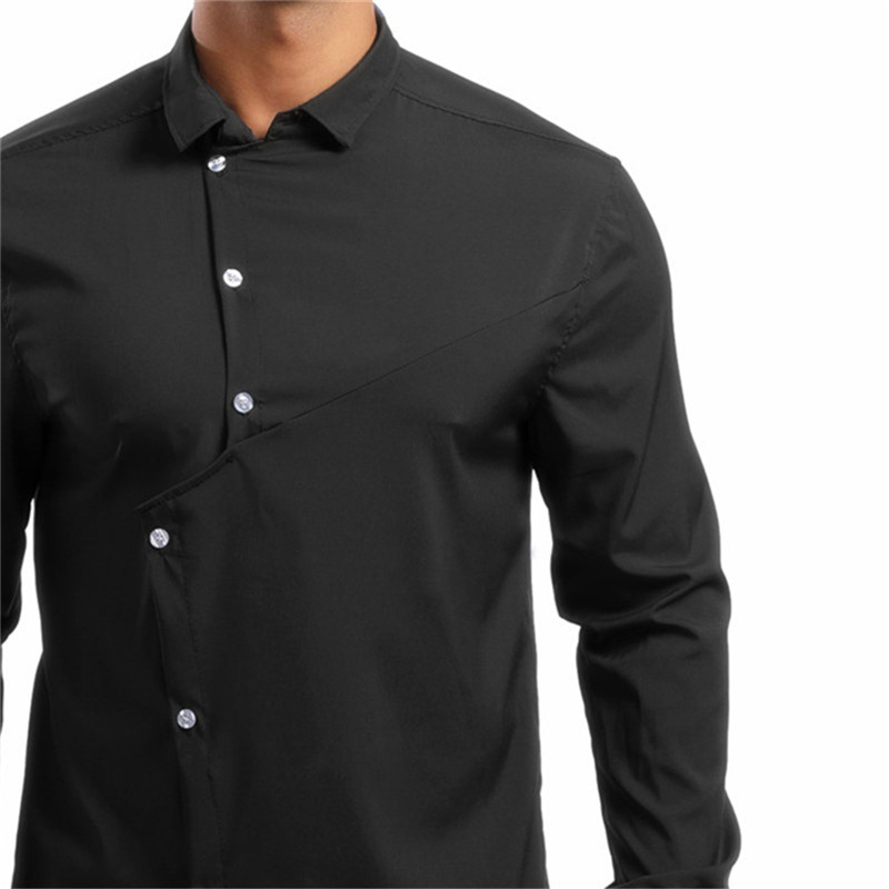 Stílusos férfi ing négy színben oldalsó rögzítéssel