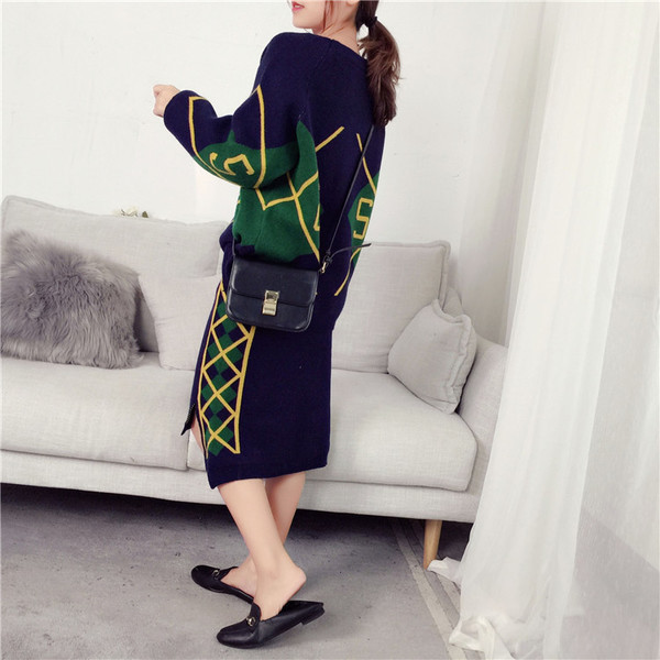 Modern női kötőblúz + szoknya szett - három színben