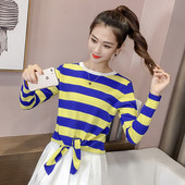 Alkalmi női blúz csíkos kötéssel - három színben