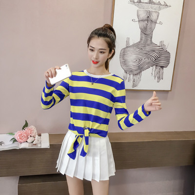 Alkalmi női blúz csíkos kötéssel - három színben