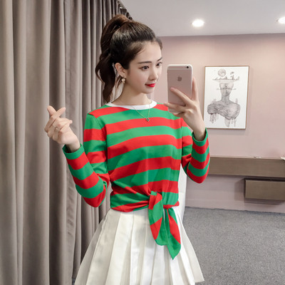 Alkalmi női blúz csíkos kötéssel - három színben