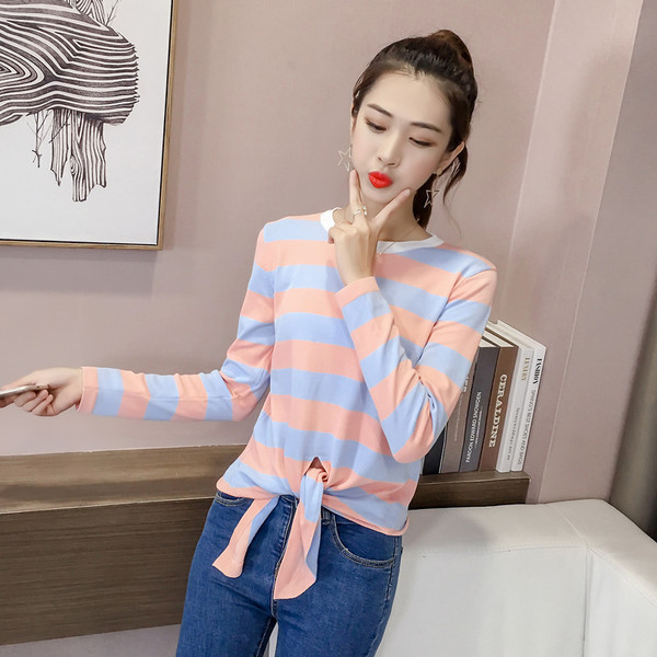 Alkalmi női blúz csíkos kötéssel - három színben