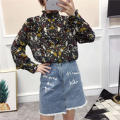 Κομψό γυναικείο πουκάμισο ευρύ μοτίβο