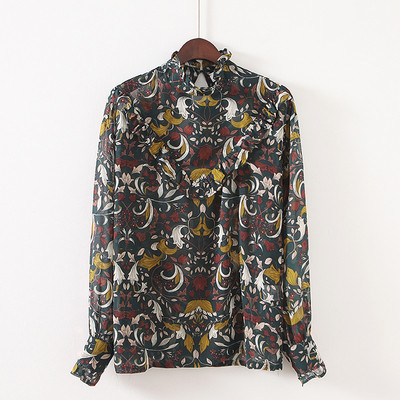 Κομψό γυναικείο πουκάμισο ευρύ μοτίβο