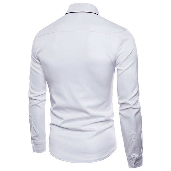 Καθημερινό ανδρικό πουκάμισο με μακρύ μανίκι σε λευκό, μαύρο και κόκκινο χρώμα