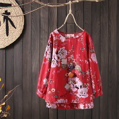 Μοντέρνο γυναικείο πουκάμισο  μοντέλο με floral μοτίβα σε διάφορα χρώματα