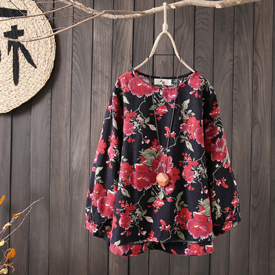 Μοντέρνο γυναικείο πουκάμισο  μοντέλο με floral μοτίβα σε διάφορα χρώματα