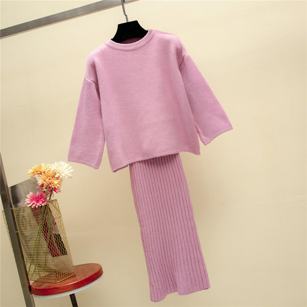 Női kötőkészlet ruhával + blúzzal - négy színben