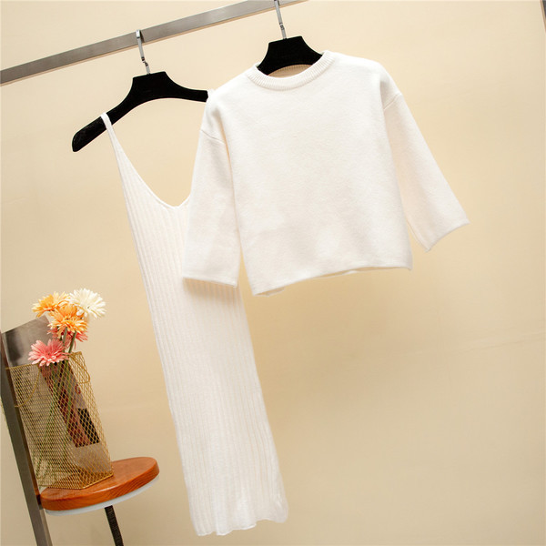 Női kötőkészlet ruhával + blúzzal - négy színben