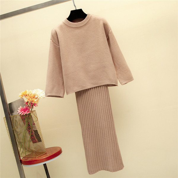 Női kötőkészlet ruhával + blúzzal - négy színben