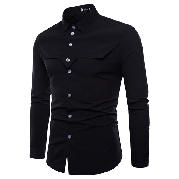 Cămașă elegantă pentru bărbați, în patru culori, cu mâneci lungi