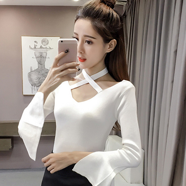 Stílusos női blúz lótusz ujjú hat színben